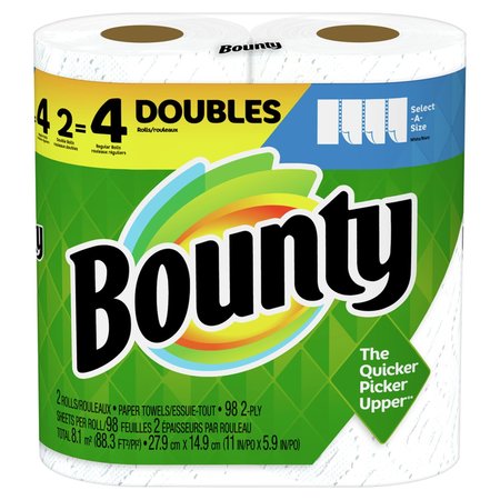 Bounty Bounty Select-A-Size Paper Towels, 2 Ply, White, 2 PK 66659
